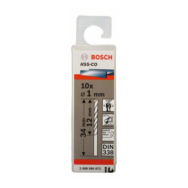 Bosch 1.00 x 34 mm HSS Twist Drill Bit Cobalt, 2 608 585 872