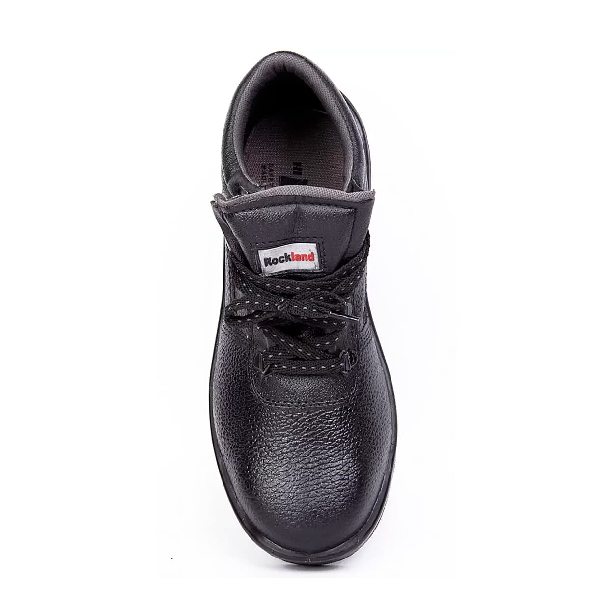 Hillson High Ankle Single Density Black Split Leather Rockland Safety Shoes - Steel Toe (Black)