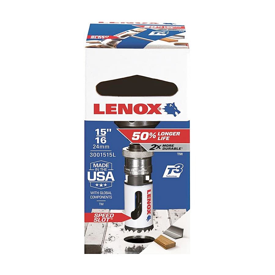 Lenox 24 mm / 15/16 inch Bi-Metal Speed Slot Hole Saw With T3 Technology, 3001515L