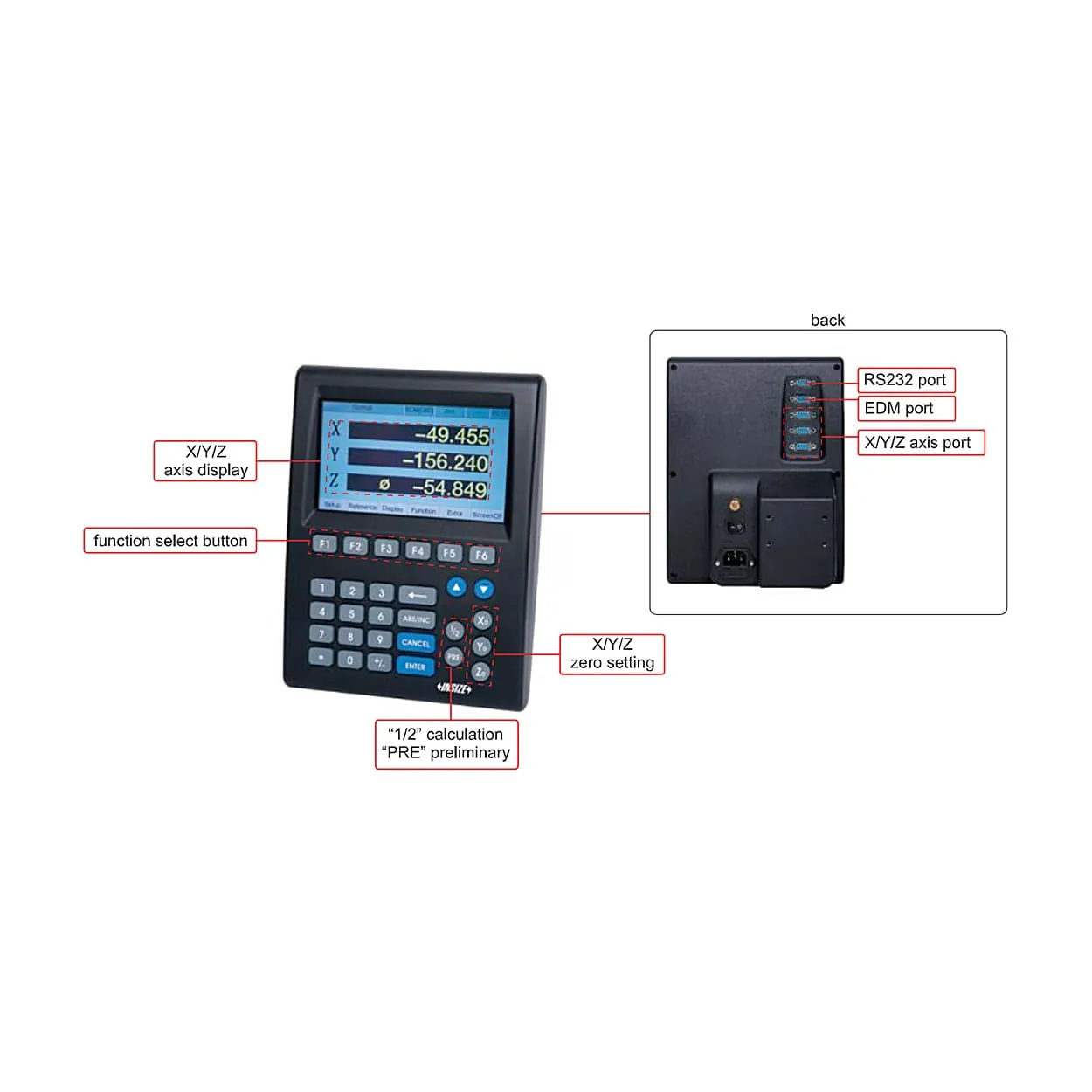 Insize 3-Axis Digital Readout System, ISL-LCD7