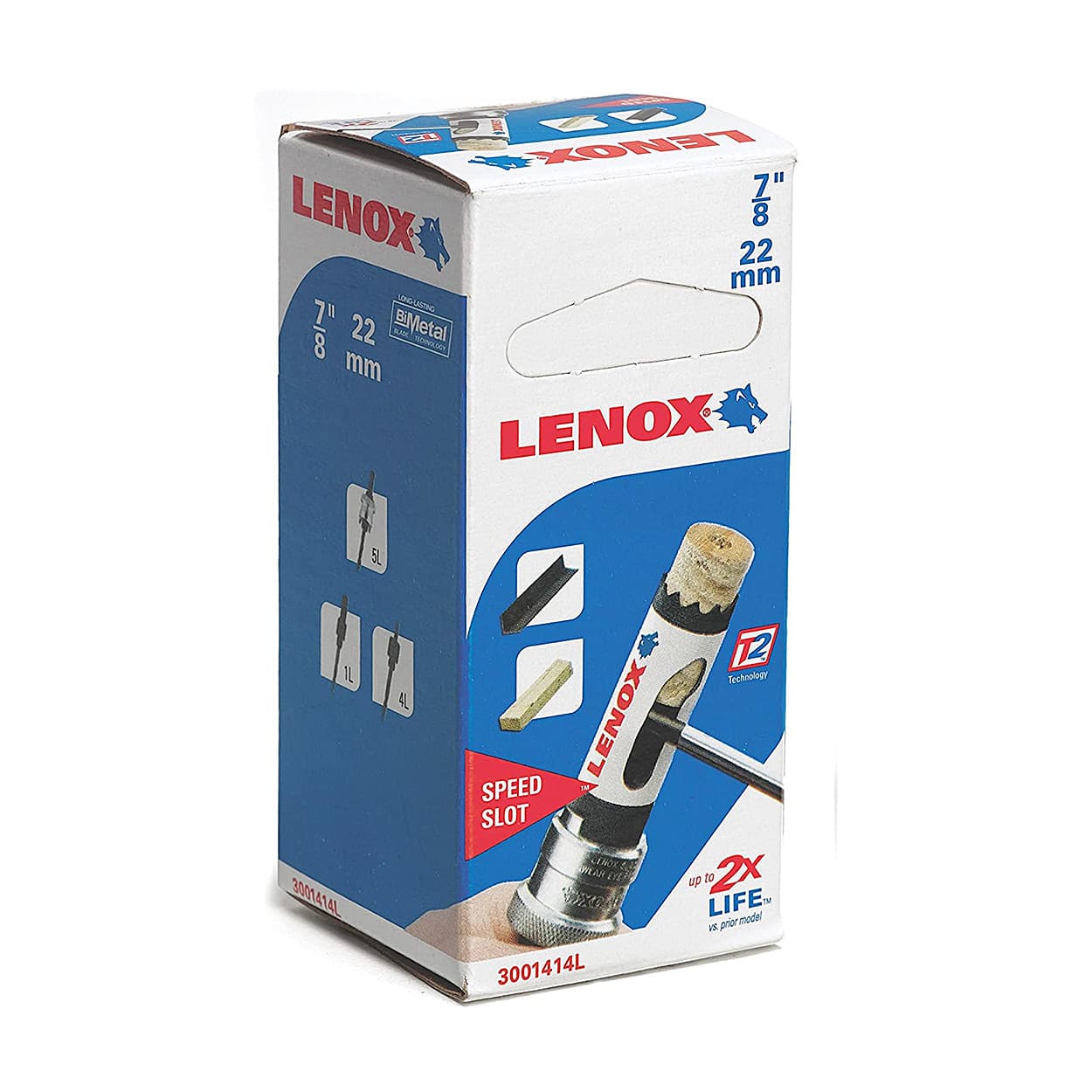 Lenox 22 mm / 7/8 inch Bi-Metal Speed Slot Hole Saw With T3 Technology, 3001414L