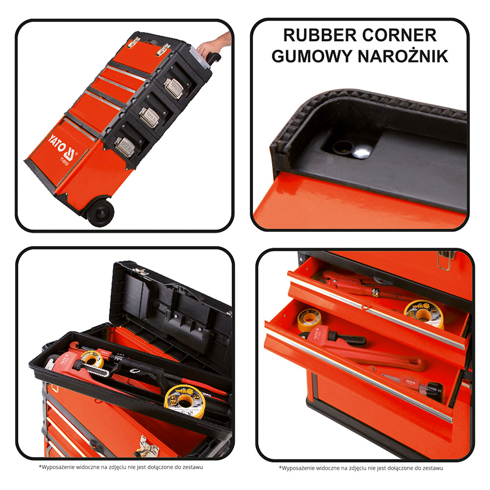 Yato 520 x 320 x 720 mm Trolley Tool Box Madeup of 3 Parts, YT-09102