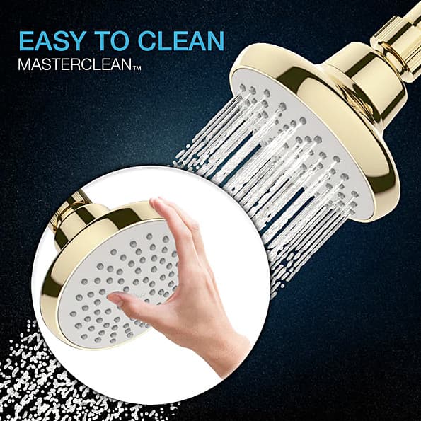 Kohler Complementary Single Function Shower Head With Shower Arm & Flange In French Gold Finish, K-16356IN-A-AF