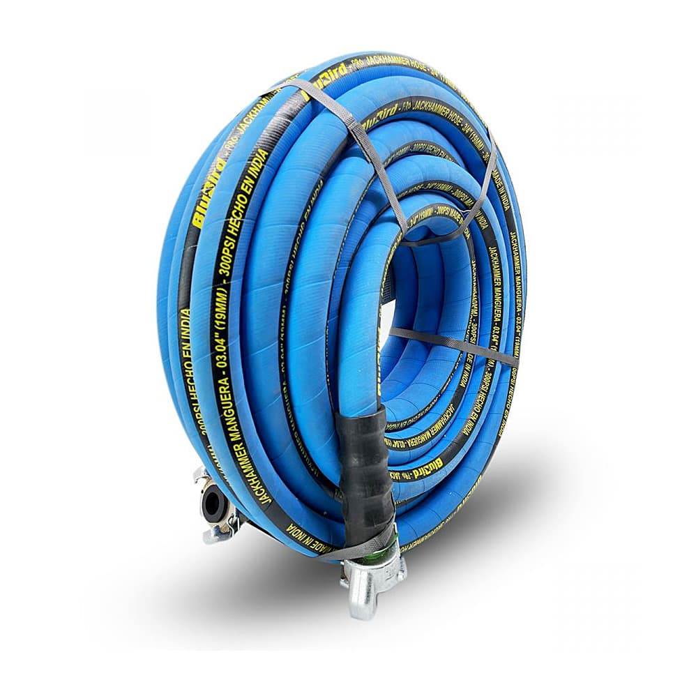 BluBird 15 Mtr / 19 mm Double Braided Air Hose with Jack Hammer Fittings, ZA1915-JH