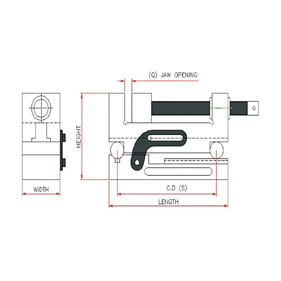 Crystal 150 x 48 x 88 mm Precision Grinding Sine Vice, AA - 6131