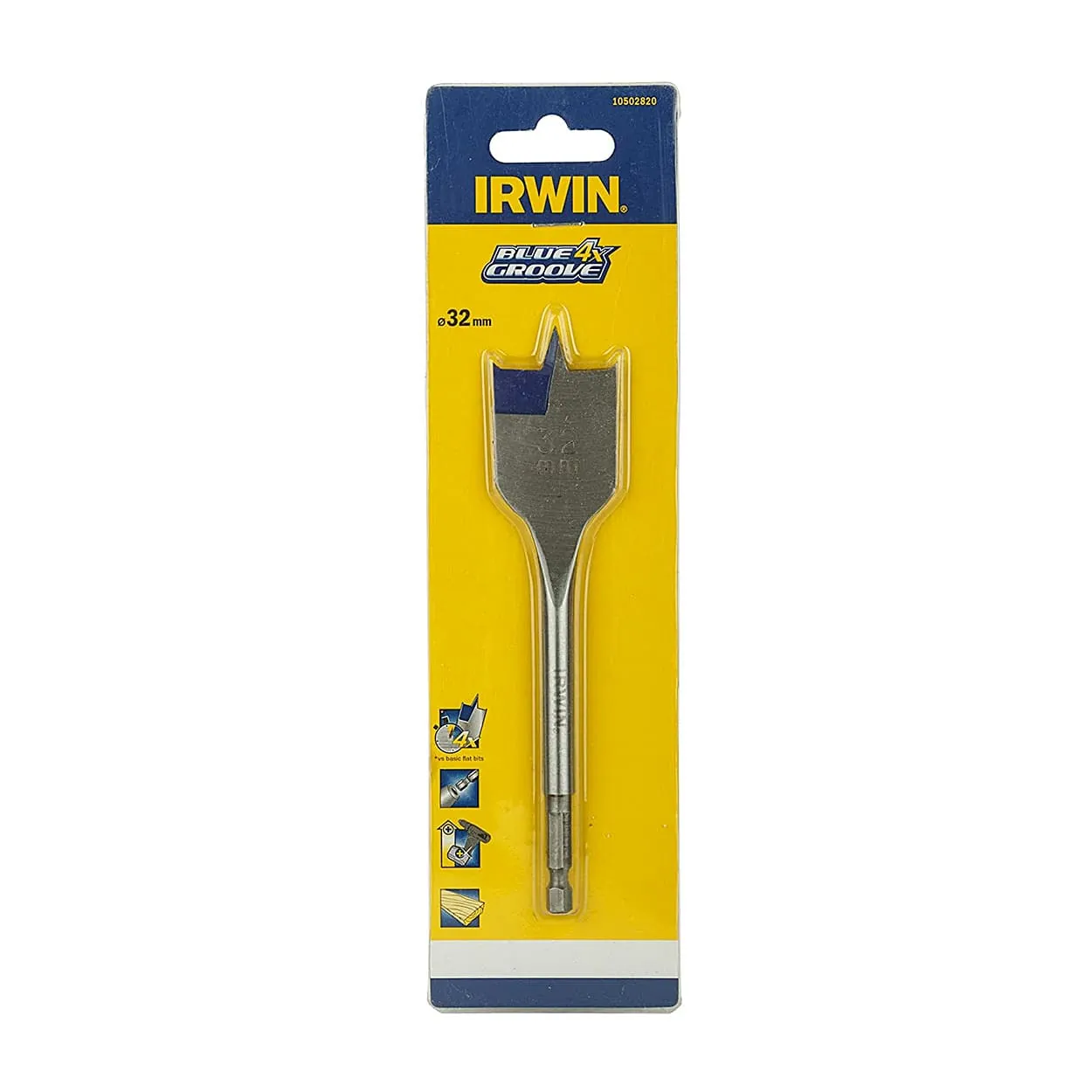 Irwin 32 mm Selfcut Blue Groove Wooden Flat Bits, 10502820