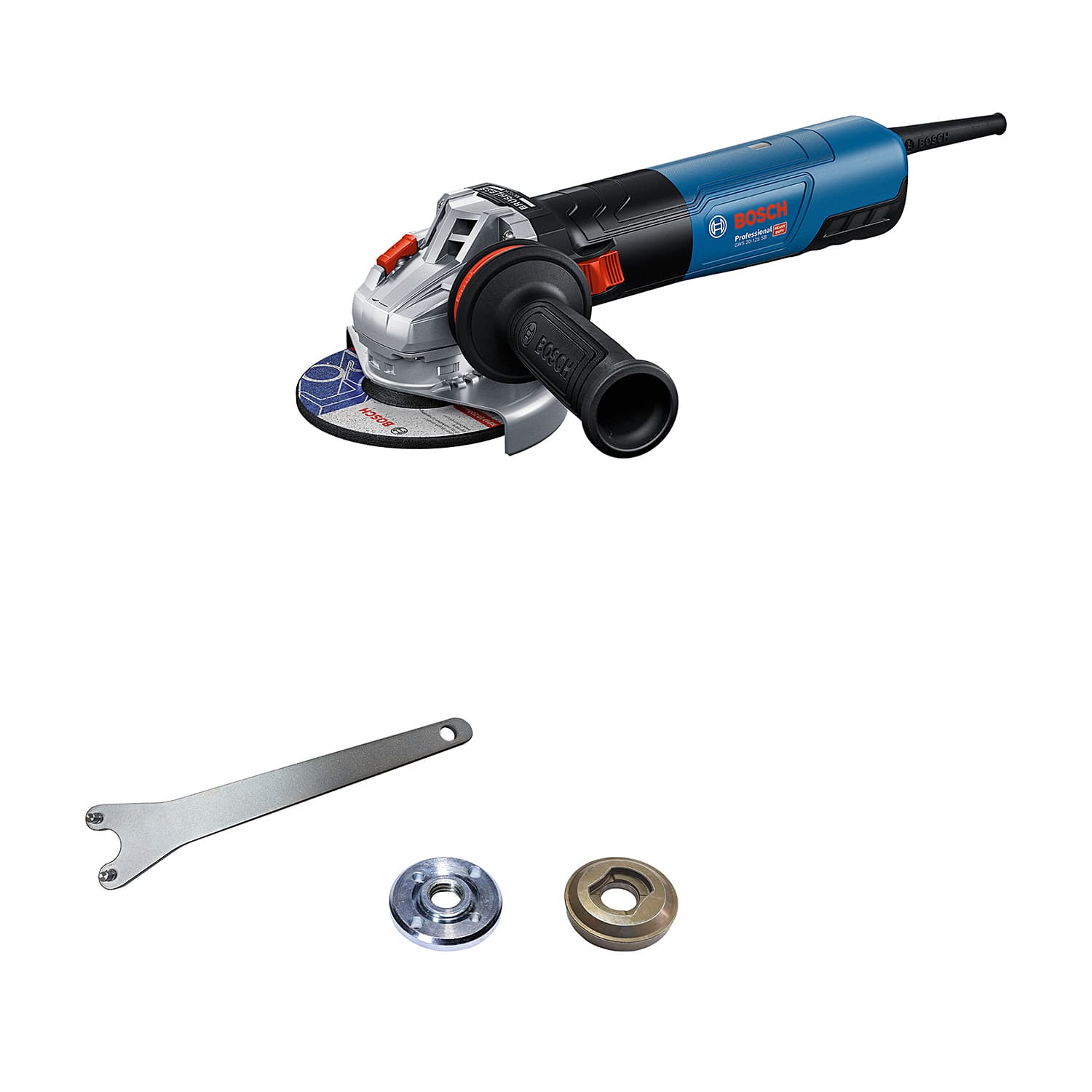 Bosch 125mm / 5 inch 2000W Professional Angle Grinder with Auxiliary Handle, GWS 20-125 SB