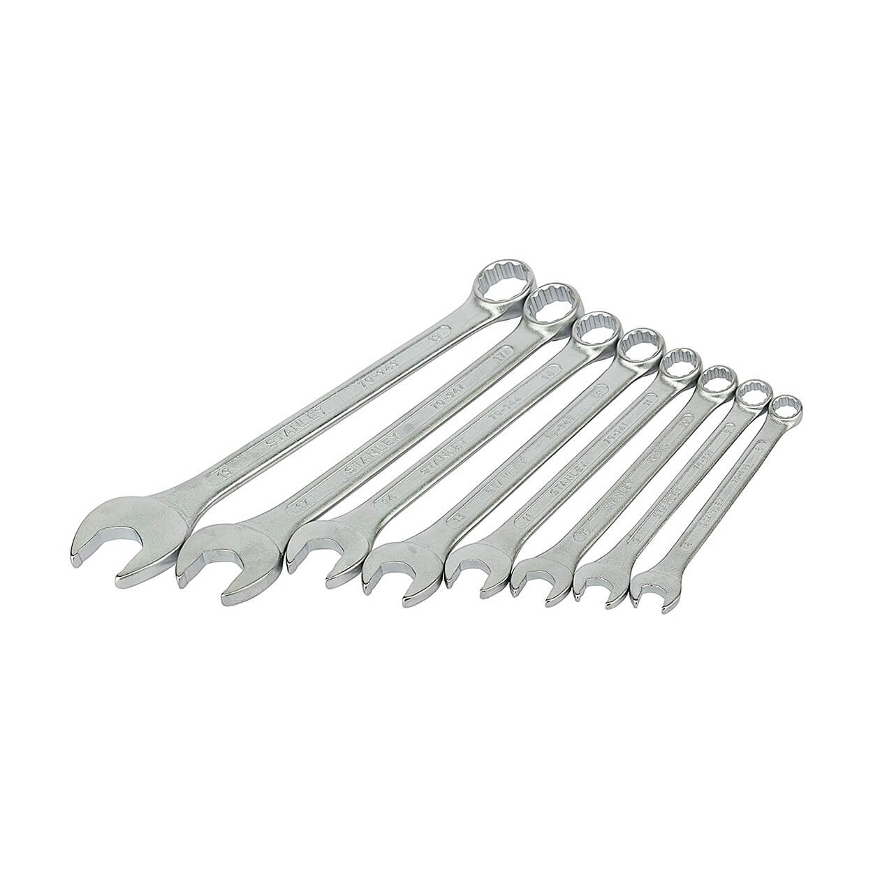 Stanley 8 Pcs, Chrome Vanadium Steel Combination Spanner Set with Maxi-Drive system, 70-963E