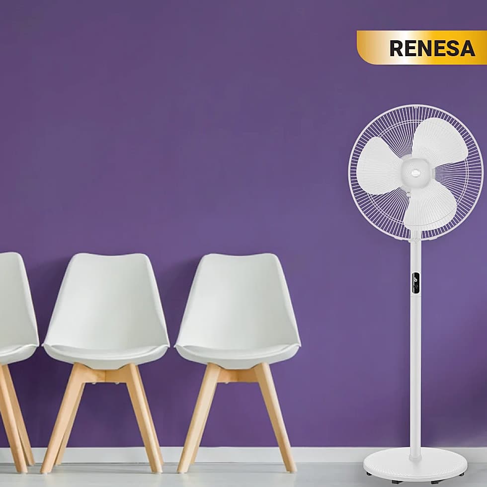 Atomberg Renesa Pedestal Fan 400 mm BLDC Motor Energy Saving With Remote Control (White)
