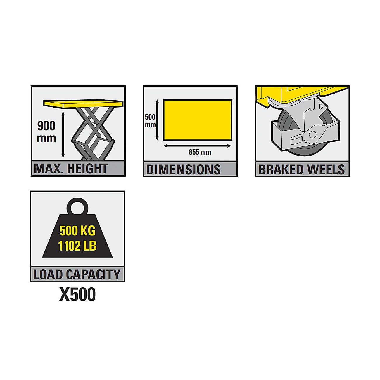 Stanley 500 Kg Load Capacity Hydraulic Table Lifter, SXWTI-CTABL-X500