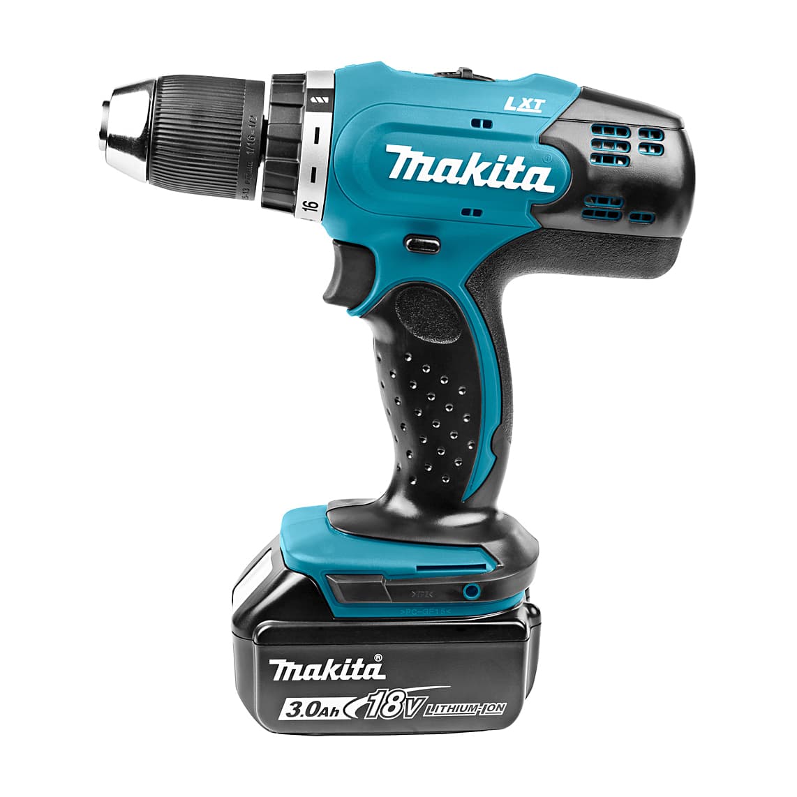 Makita 18V LXT Li-Ion 13 mm (1/2") Cordless Drill Driver with Charger & 2 Pcs 3.0Ah Batteries (74 Pcs Accesories Included), DDF453SFX1