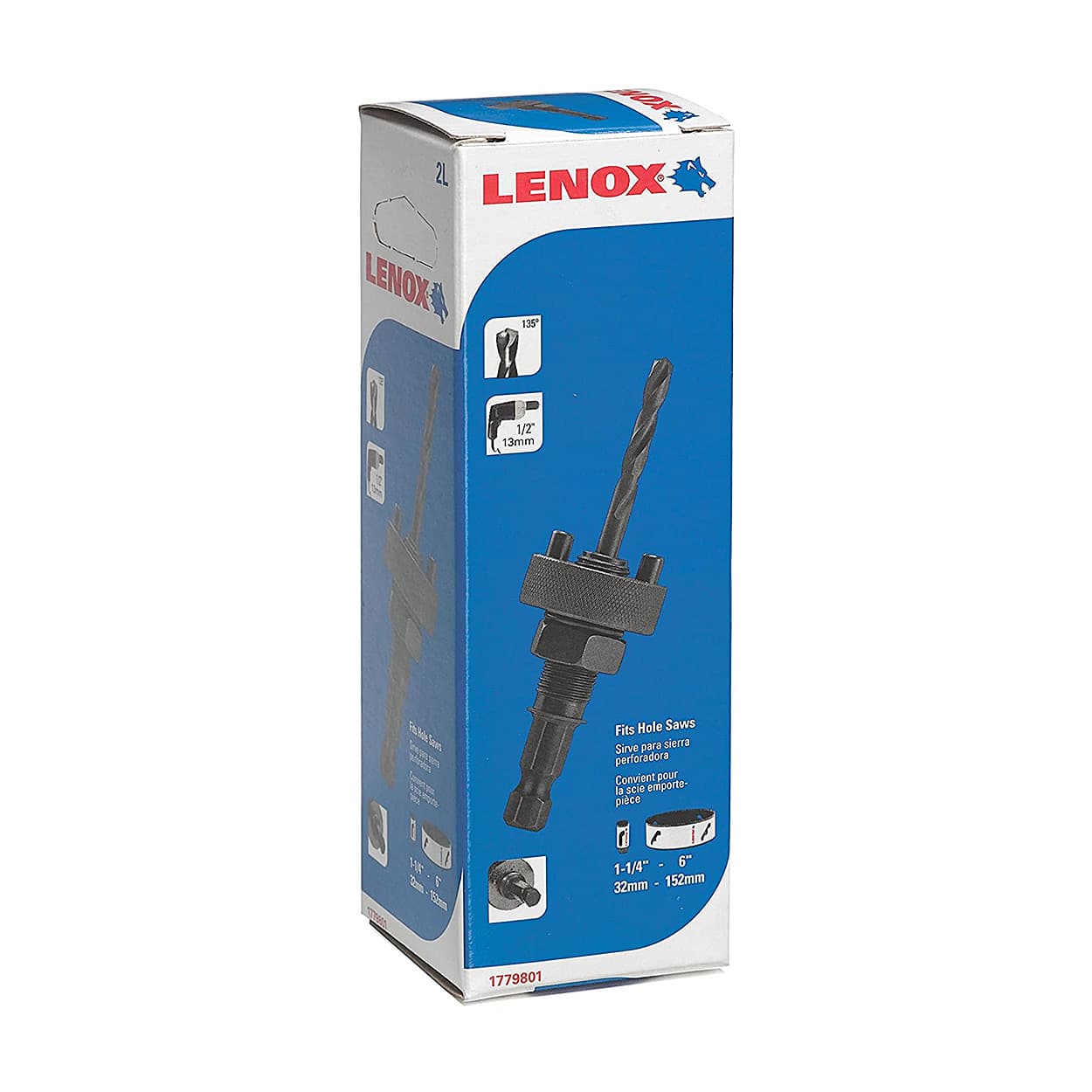 Lenox 32 mm - 152 mm Standard Hole Saw Arbor With 4-1/4 Inch Pilot Drill Bit, 1779801