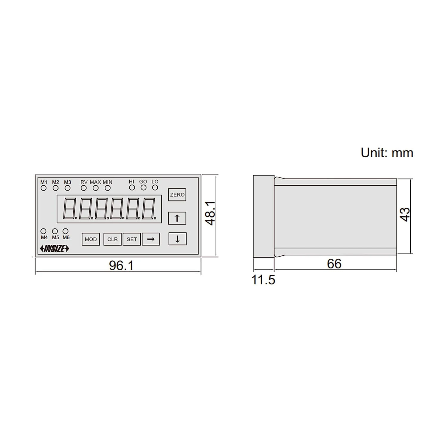Insize 6 Digits Display Unit For Capacitance Linear Gages, 7106-1A