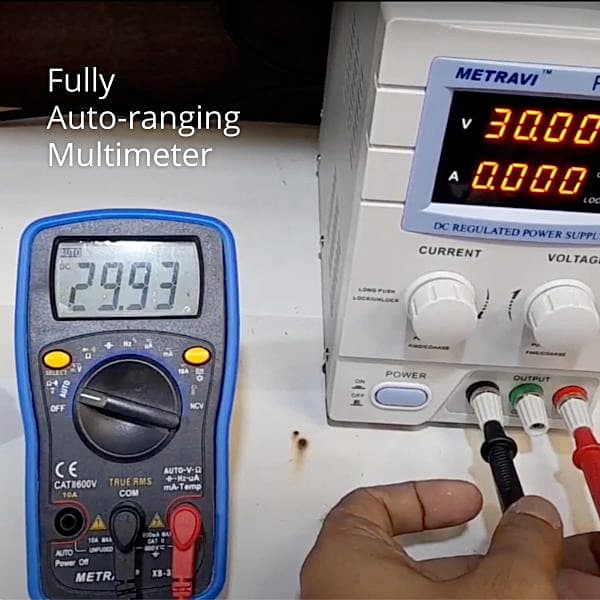 Metravi 5999 Counts / 600 V AC / DC Non Contact Voltage Detection Digital Multimeter, XB-33A