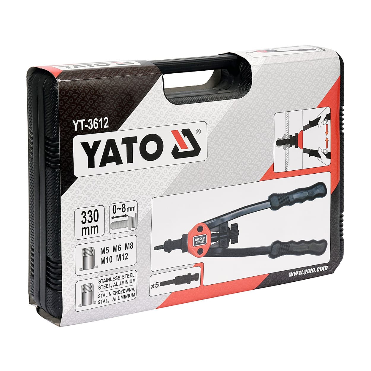 Yato M5 - M12 mm Hand Riveter Nut, YT-3612