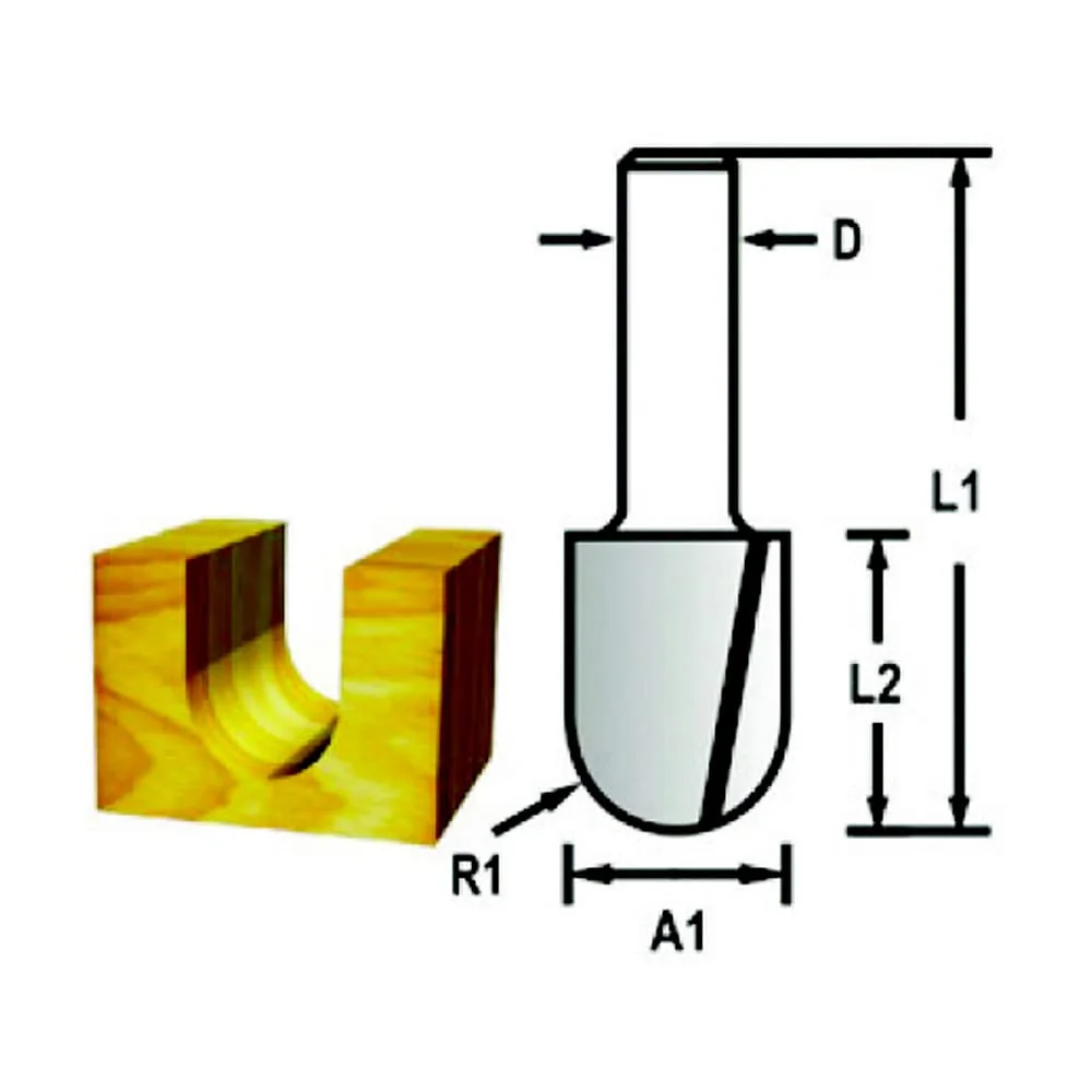 Makita 8.00 mm Router Bit (Round Nose Bit), D-47830