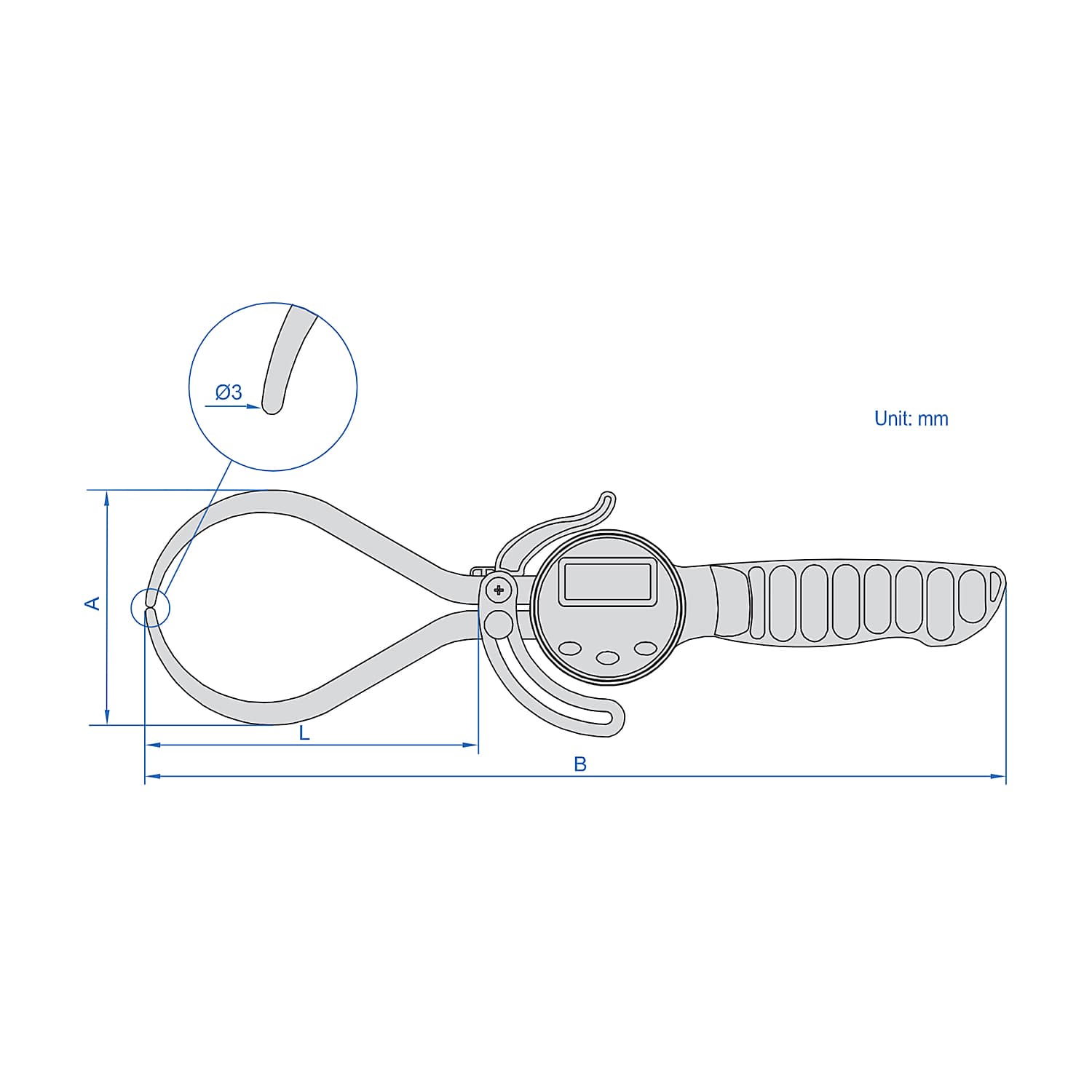 Insize 0 - 200 mm Digital External Caliper Gauge (Economic Type), 2712-200