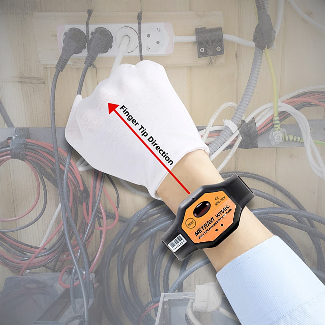 Metravi 40V ~ 1kV Wearable Non-contact Voltage Detector, WT500C