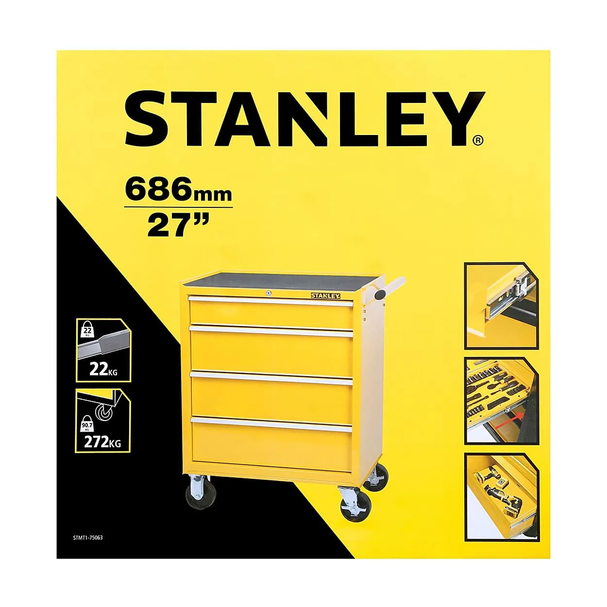 Stanley 27 inch / 4 Drawer Metal Cabinet, STMT1-75063