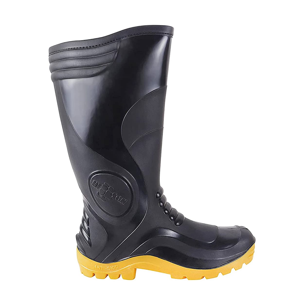 Hillson Sherpaa Dual Density PVC Safety Gumboots without Steel Toe - Black & Yellow