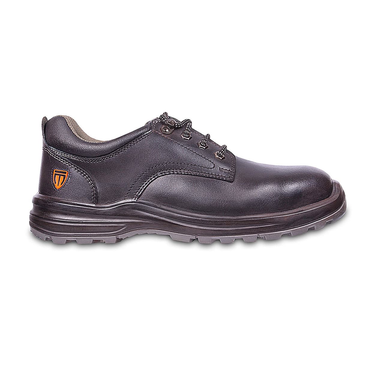 Tagra Low Ankle Double Density Grain Haircell Leather Safety Shoes - Steel Toe (Black), Engine Lo H