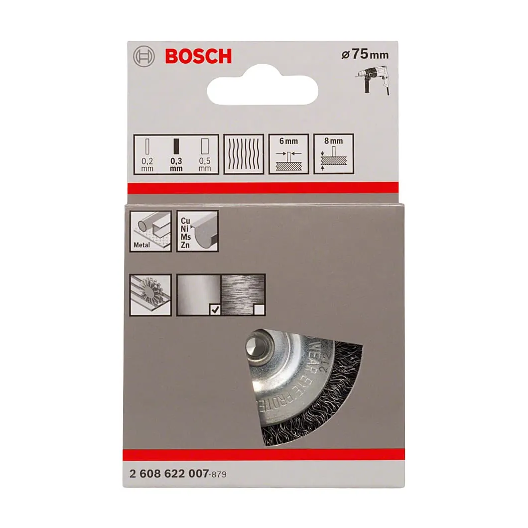Bosch 75 mm Dia. Steel Brushing Wire Wheel, 2 608 622 007