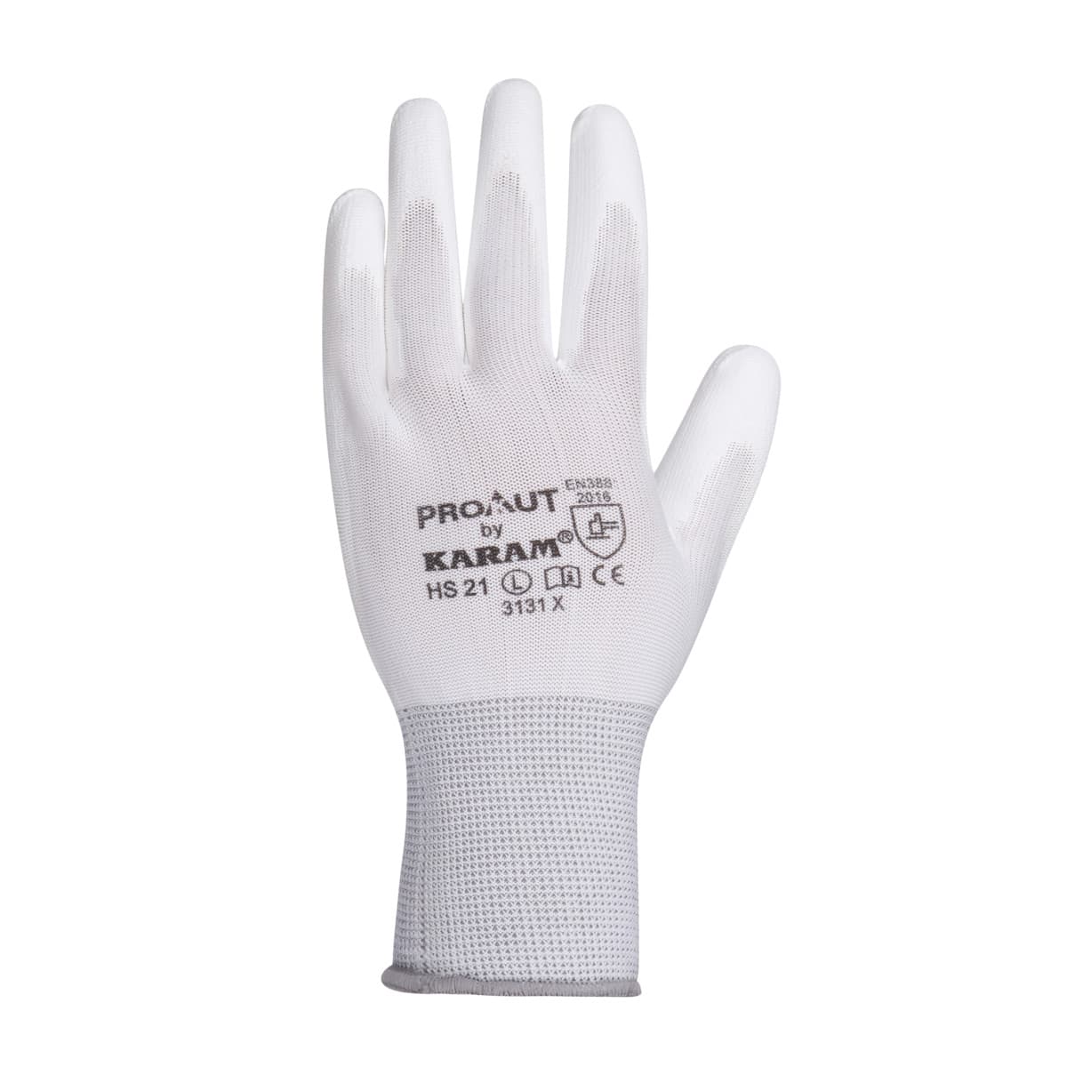Karam White Supported Hand Gloves (Extra Large) (Pack Of 12 Pair), HS21