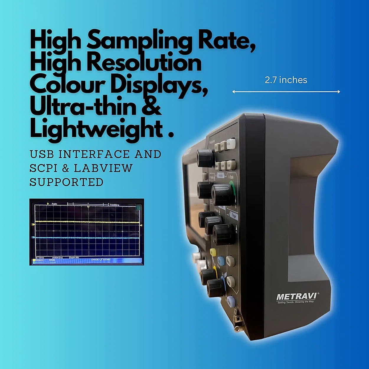 Metravi 100MHz Dual Channel Digital Storage Oscilloscope (1GSa/Sec Sampling Rate), DSO-6100