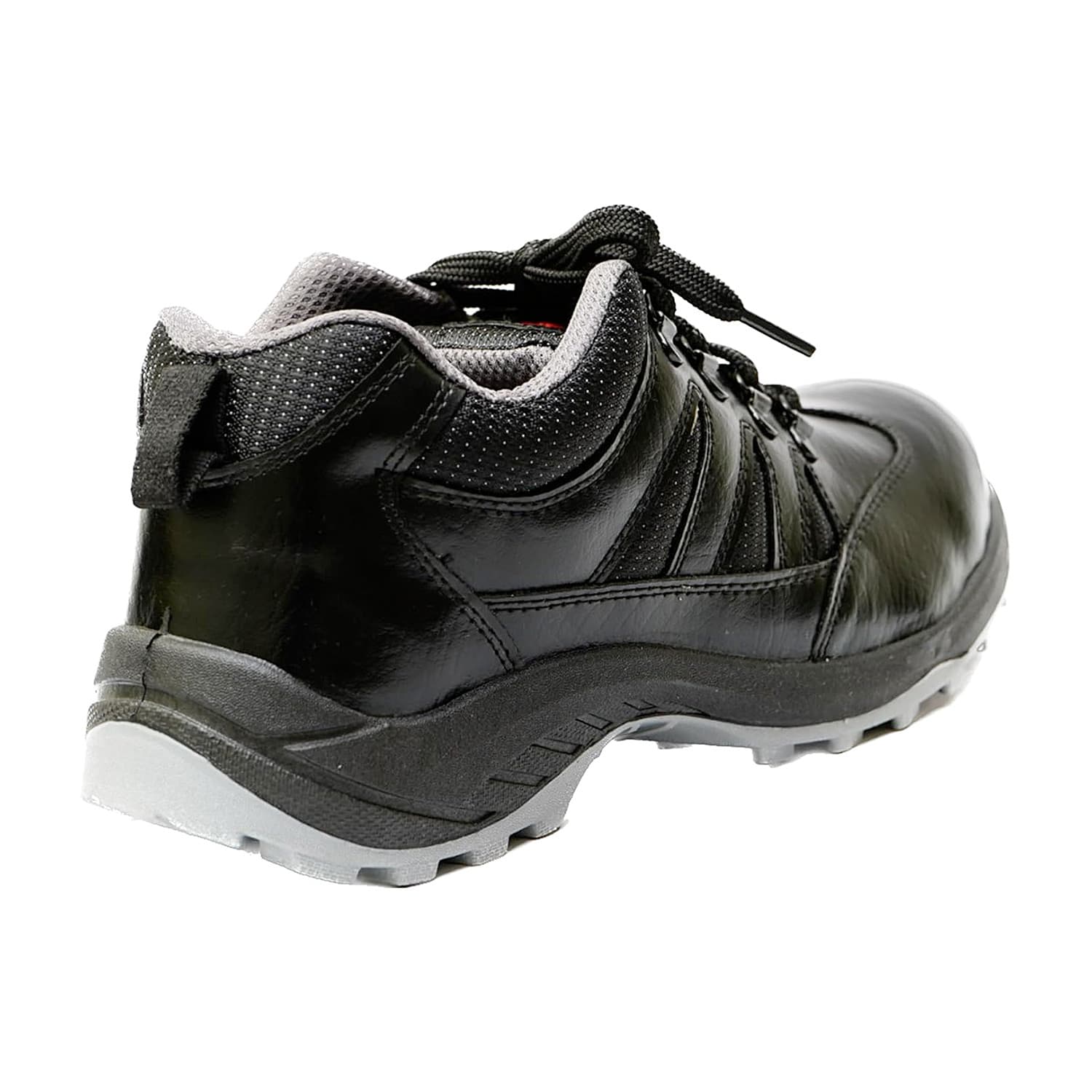Hillson Dual Density TFP Sole Synthetic Leather Swag Safety Shoes - Steel Toe (Black & Grey), Swag-1905