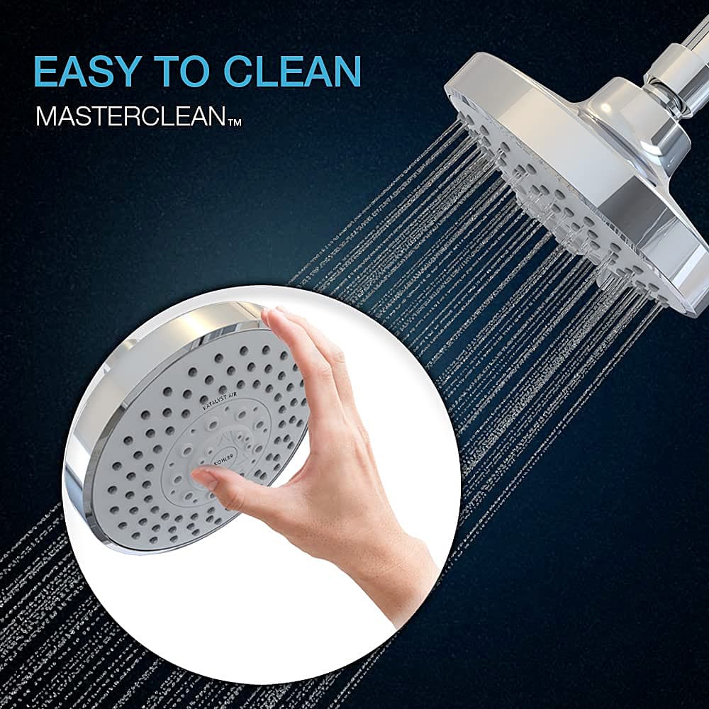 Kohler Rain Duet Multifunction Geometric Shower Head Without Shower Arm In Polished Chrome Finish, K-23658IN-CP