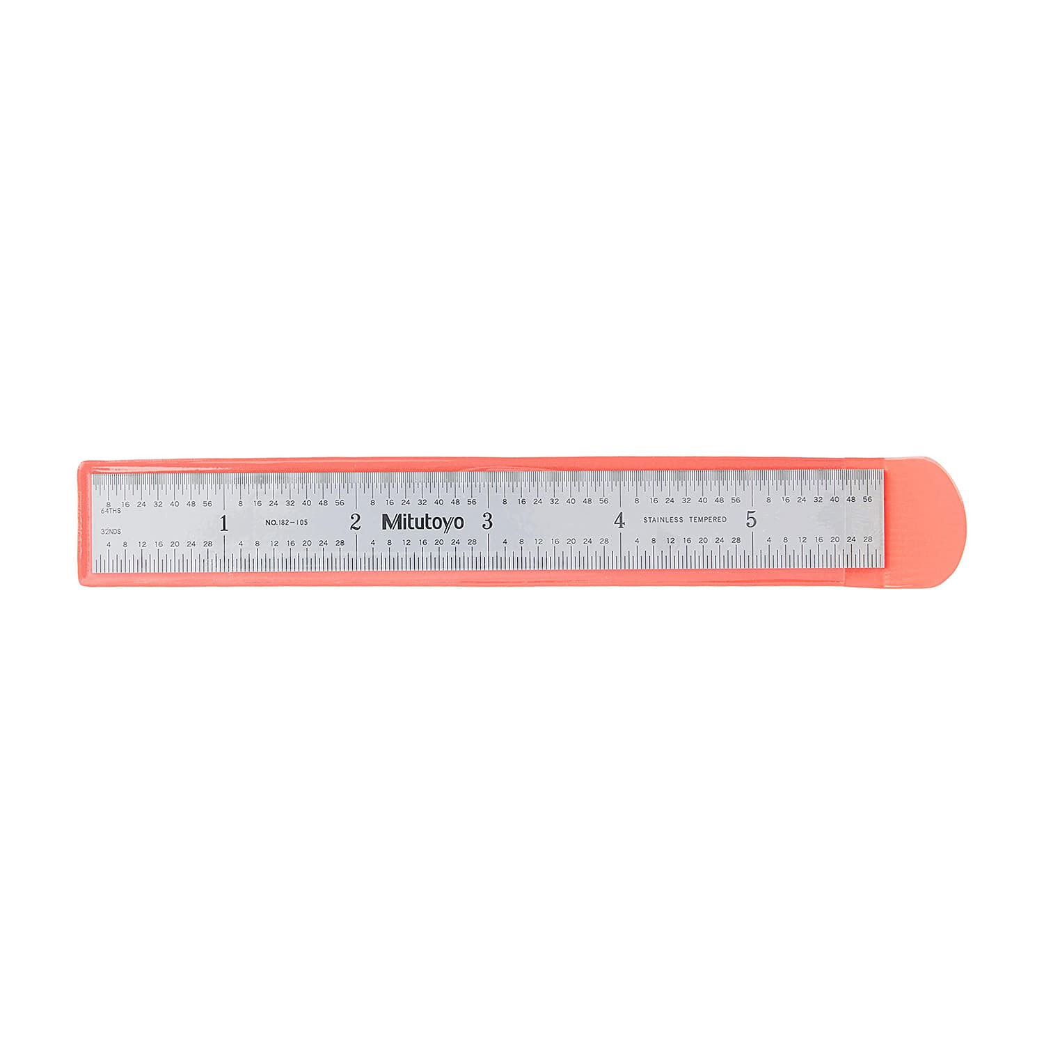 Mitutoyo 150 mm / 6 inch Wide Rigid Steel Ruler (1/32 & 1/64 inch Graduations), 182-105