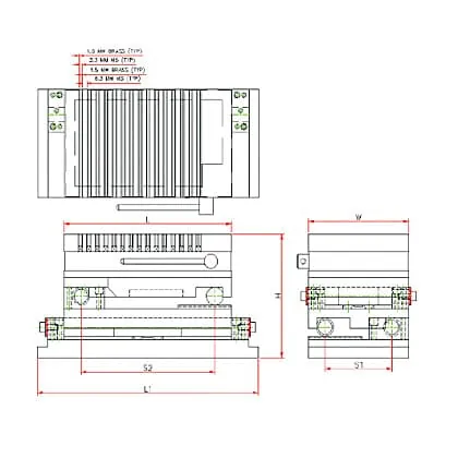 Crystal 150 x 100 x 165 mm Compound Magnetic Sine Tables, AA-6041