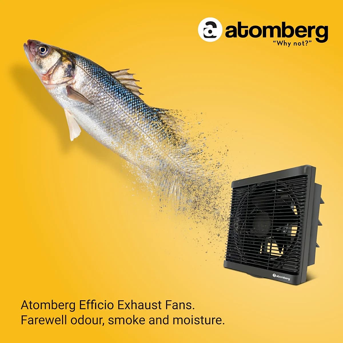 Atomberg Efficio 200 mm Energy Saving Exhaust Fan With BLDC Motor (Black)