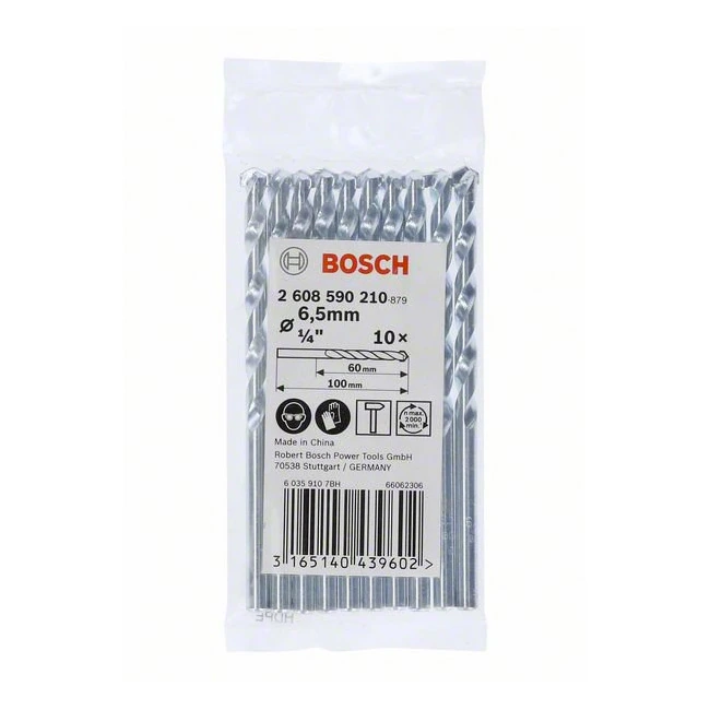 Bosch 6.50 x 100 mm CYL - 1 Masonry Drill Bit (Pack of 10 Pcs), 2 608 590 210