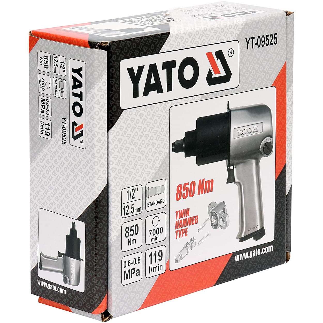 Yato 1/2 inch Pneumatic Impact Wrench, YT-09525