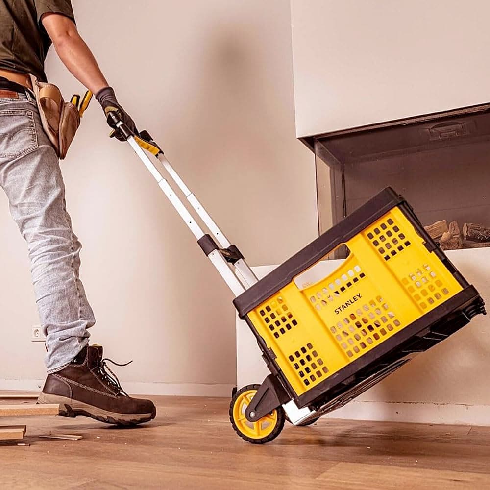 Stanley 70 Kg Load Capacity Folding Hand Truck with Utility Basket (Combipack), SXWT-FT509