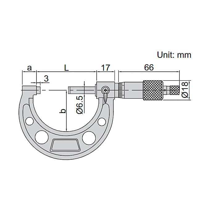 Insize 25 - 50 mm Outside Micrometer, 3203-50A
