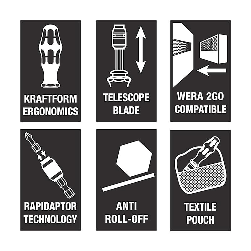 Wera 7 Pcs Kraftform Kompakt 25 With Pouch, 05051024001