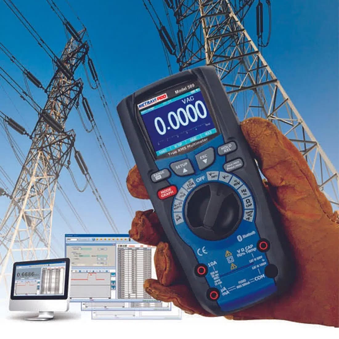 Metravi 50000 Counts / 1000 V AC / DC Digital TRMS Multimeter with Bluetooth Wireless Connectivity, PRO 589