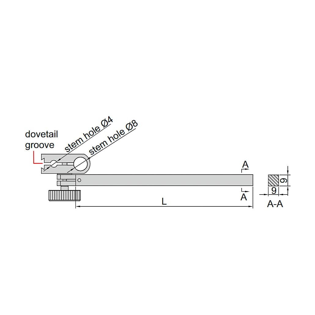 Insize 100 mm Length Dial Test Indicator Holder, 6293-1
