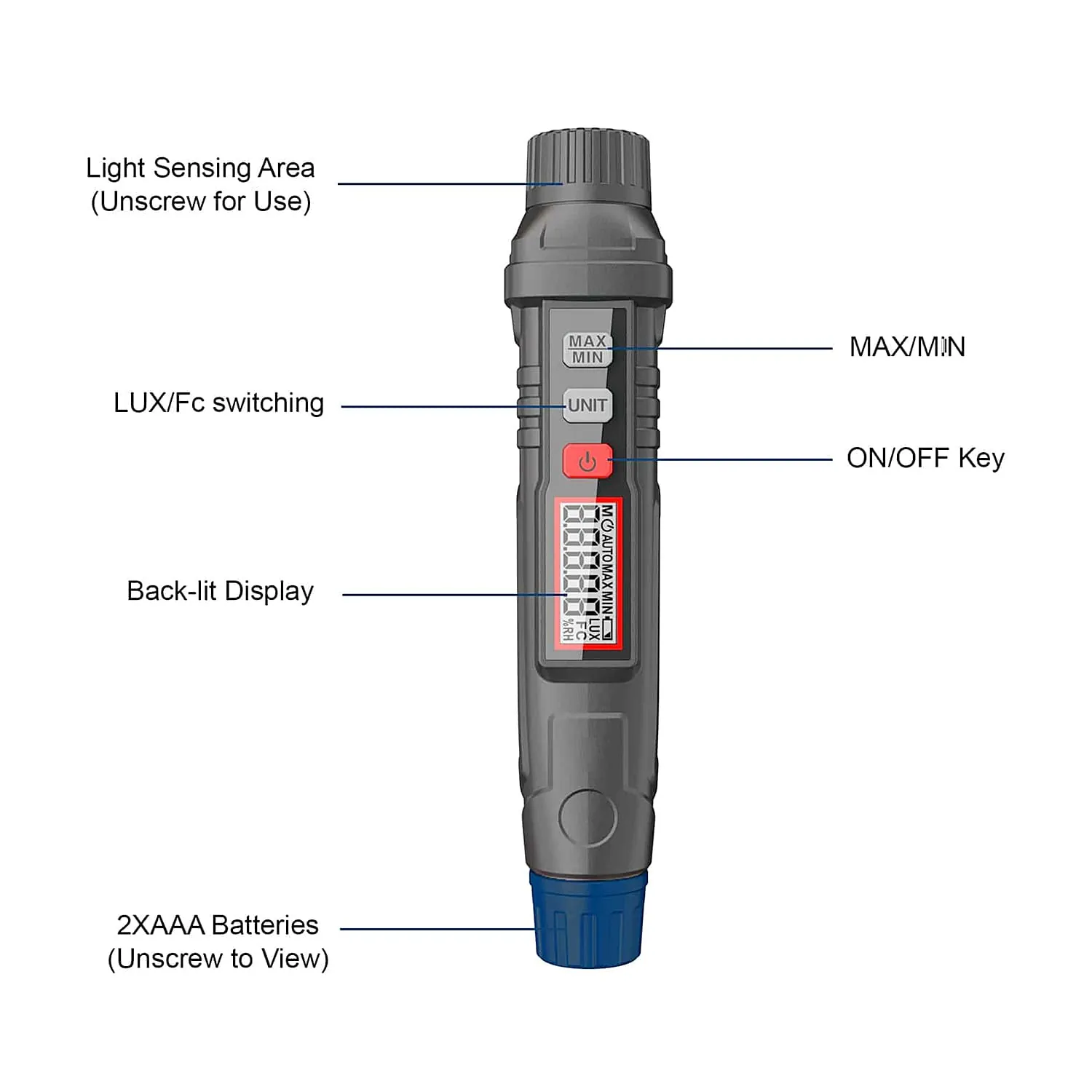 Metravi 0 - 10000 FC Digital Pocket Lux Meter, PLX-1400