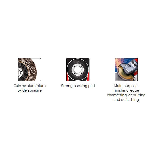 Freemans 100 mm x 16 mm / A60 Grit Power Flap Disc, FDR100-60