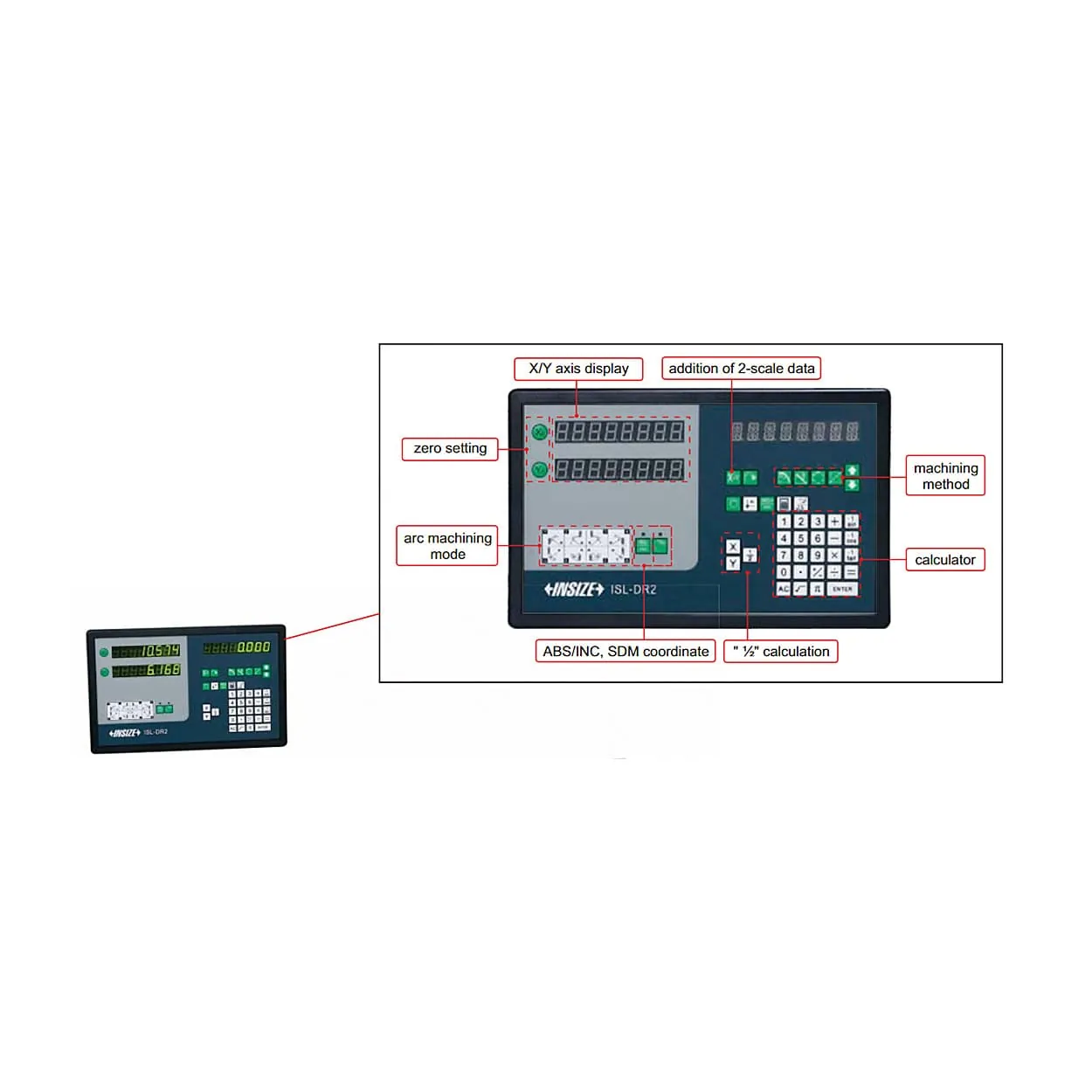 Insize 2-Axis Digital Readout System For Lathe, ISL-SET1