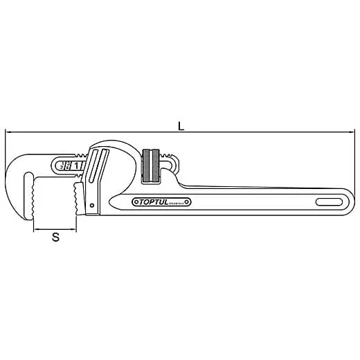 Toptul 18 Inch / 450 mm Aluminum Alloy Pipe Wrench, DDAC1A18