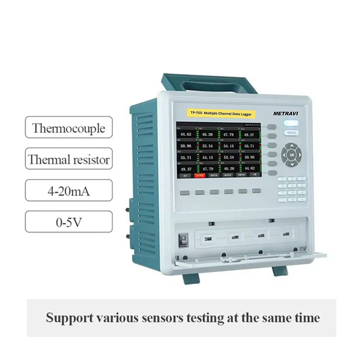 Metravi 100V - 240V AC / 12 - 25V DC Two Way Multi-Channel Data Logger With IoT, TP-700
