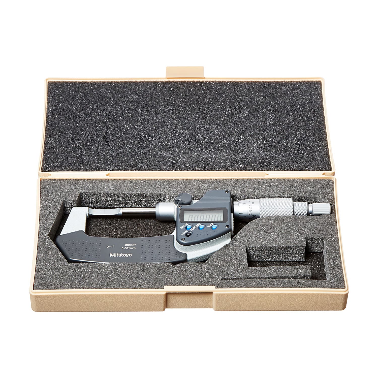 Mitutoyo 1 inch / 25.4 mm Non-rotating Spindle Type Digital Blade Micrometer (Type A), 422-330-30