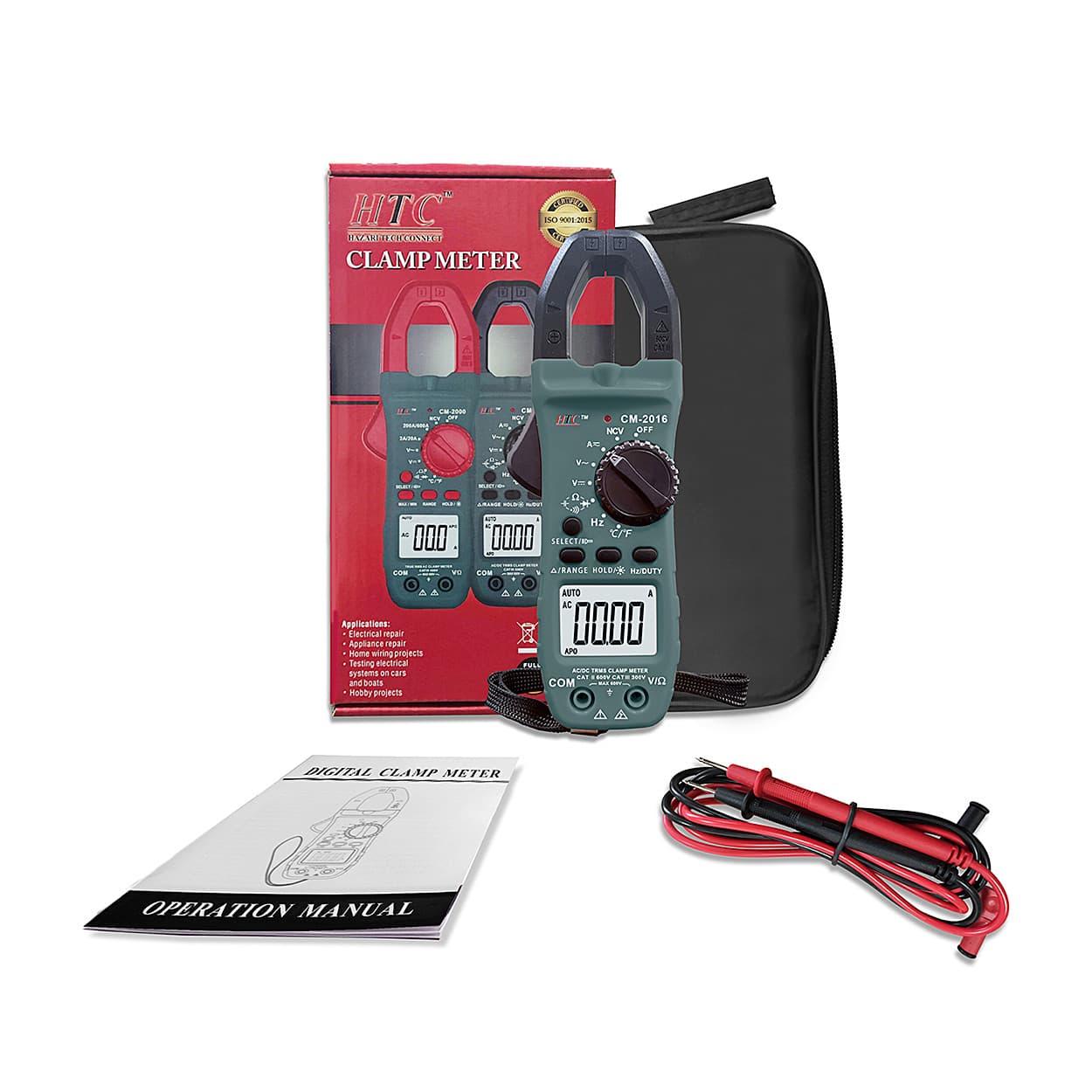 HTC 800A AC / DC 5999 Count Clamp Meter with Backlight, CM-2016