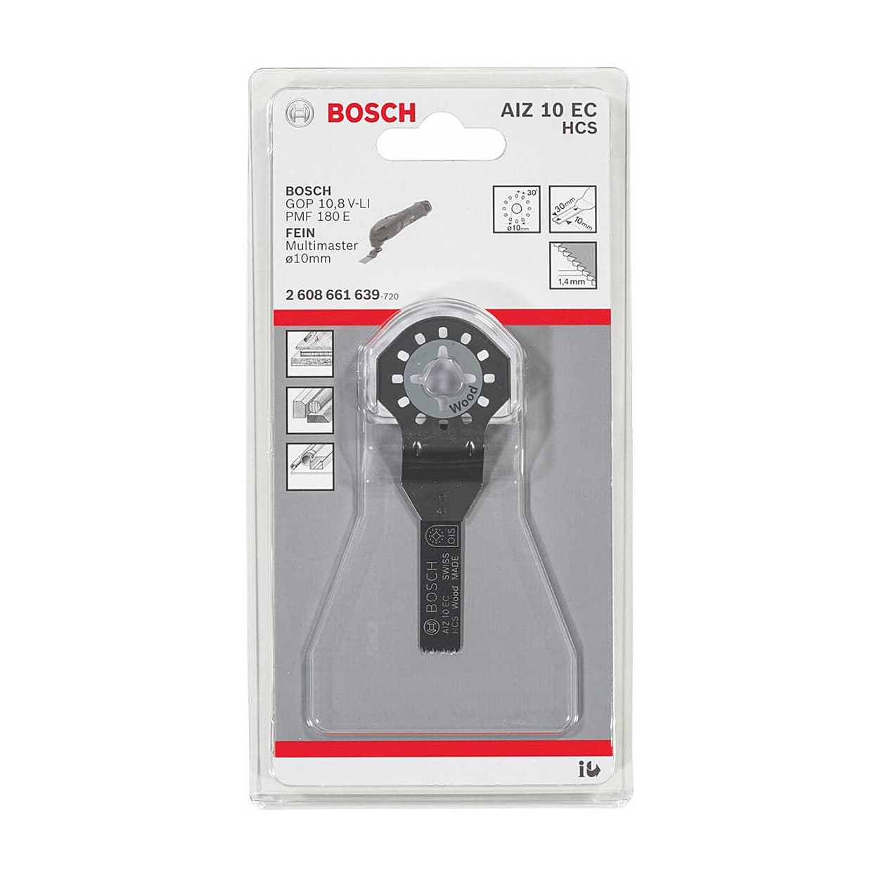 Bosch 10 x 30 mm Plunge-Cutting Saw Blade (AIZ 10EC HCS Wood), 2 608 661 639