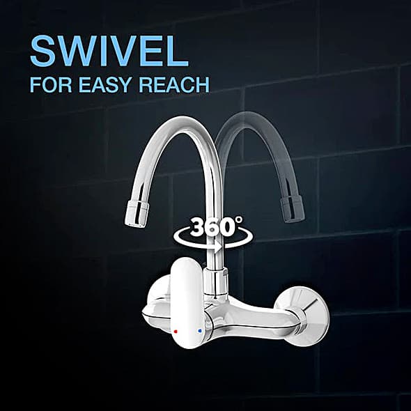 Kohler Kumin Single Handle Wall Mount Kitchen Faucet In Polished Chrome Finish, K-99483IN-A4-CP