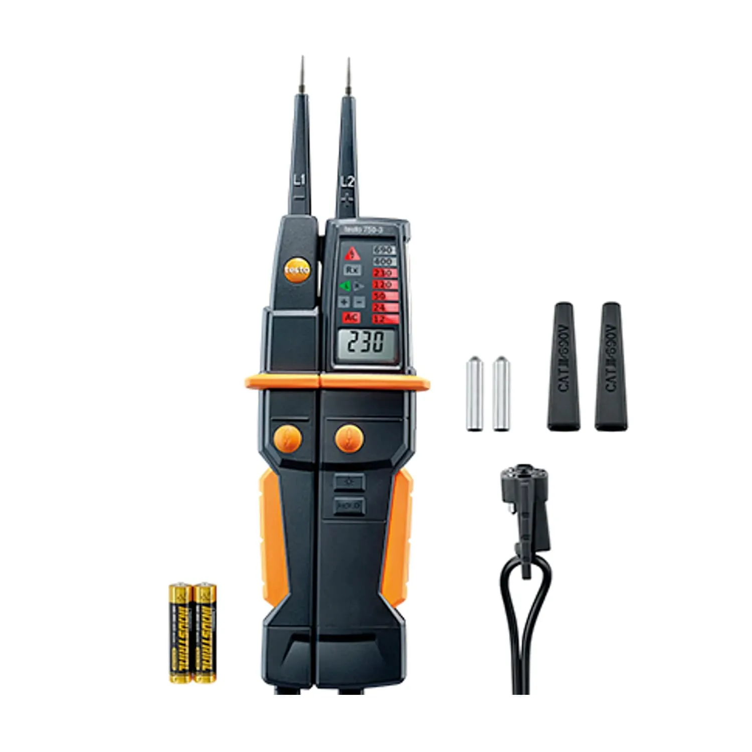 Testo 10V - 690V AC/DC Voltage Tester, Testo 750-3